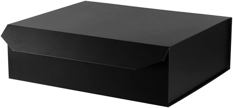 PACKGILO Black Extra Large Gift Box with Lid 1 Pcs 19x16x6 Inches, Gift Box large Black Gift Boxes for Presents Clothes Robe Wedding Dress Sweater,Reusable Foldable Bridesmaid Proposal Box（Matte） - Image 1